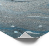 Abstraktes Blau-Weiß-Bild Poster (Ecke)