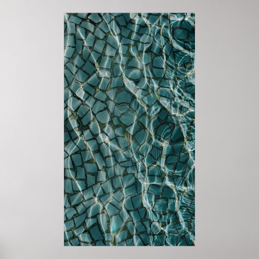 Abstraktes Blau-Weiß-Bild Poster (Vorne)