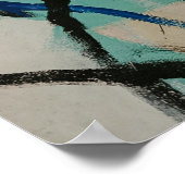 Abstraktes Blau-Weiß-Bild Poster (Ecke)