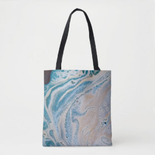 Abstraktes Blau-Weiß-Bild Tasche