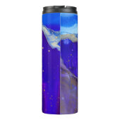 Abstraktes Blau-Weiß-Bild Thermosbecher (Rückseite)
