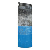 Abstraktes Blau-Weiß-Bild Thermosbecher (Nach rechts gedreht)