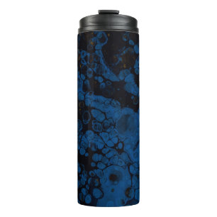 Abstraktes Blau-Weiß-Bild Thermosbecher