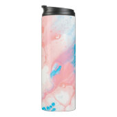Abstraktes Blau-Weiß-Bild Thermosbecher (Nach rechts gedreht)