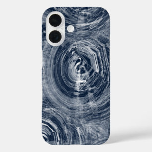 Abstraktes blau-weißes Muster iPhone 16 Hülle