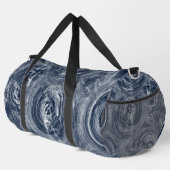 Abstraktes blau-weißes Muster Duffle Bag (Rechte Ecke)