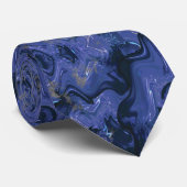 Abstraktes blau-weißes Muster Krawatte (Gerollt)