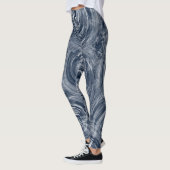 Abstraktes blau-weißes Muster Leggings (Links)