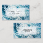Abstraktes Blaue Ozeanmarmormuster Visitenkarte (Vorne/Hinten)