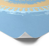 Abstraktes Blauer und Tan Spiralkreisdesign Poster (Ecke)