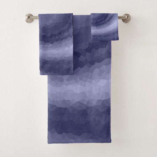 Abstraktes, blauer violettes Veilchenschiff Modern Badhandtuch Set (Insitu)