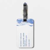 Abstraktes blaues Agate für die Aquarellfarben Gepäckanhänger (Rückseite vertikal)