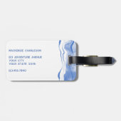 Abstraktes blaues Agate für die Aquarellfarben Gepäckanhänger (Rückseite horizontal)