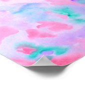 Abstraktes blaues Aquarellbild Poster (Ecke)