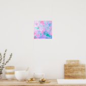 Abstraktes blaues Aquarellbild Poster (Küche)