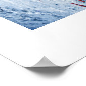 Abstraktes blaues asiatisches Malwerkzeug Poster (Ecke)