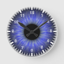 abstraktes blaues Auge Runde Wanduhr
