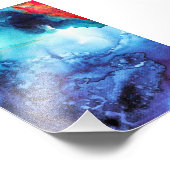 Abstraktes blaues Batik-Muster Fotodruck (Ecke)