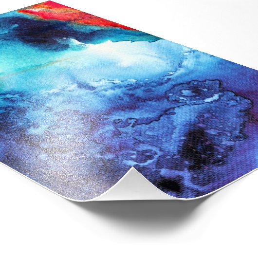 Abstraktes blaues Batik-Muster Fotodruck (Ecke)