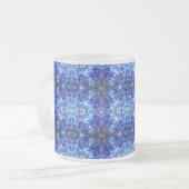 Abstraktes blaues Blumenmuster Mattglastasse (Vorderseite Links)