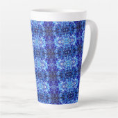 Abstraktes blaues Blumenmuster Milchtasse (Rechte Ecke)