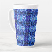 Abstraktes blaues Blumenmuster Milchtasse (Linke Ecke)