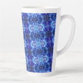 Abstraktes blaues Blumenmuster Milchtasse (Rechts)