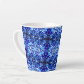 Abstraktes blaues Blumenmuster Milchtasse (Linke Ecke)