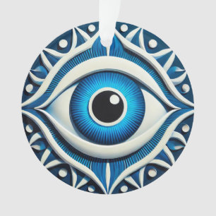Abstraktes blaues böse-Augen-Symbol Ornament