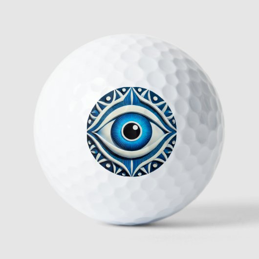 Abstraktes Blaues Böse Golfball (Vorderseite)