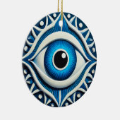 Abstraktes Blaues Böse Keramik Ornament (Rechts)