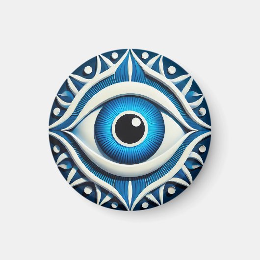 Abstraktes Blaues Böse Magnet (Vorne)