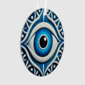 Abstraktes Blaues Böse Ornament (Vorderseite)