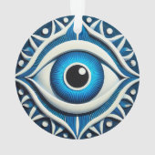 Abstraktes Blaues Böse Ornament (Rückseite)