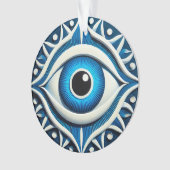 Abstraktes Blaues Böse Ornament (Vorderseite)