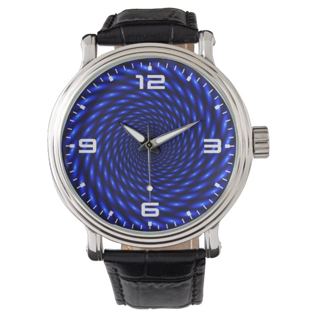 Abstraktes blaues Circle Design Armbanduhr (Vorderseite)