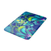 Abstraktes blaues Cyan Green-Fraktal Badematte (Schrägansicht)