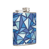 Abstraktes blaues Eis Crsytal Muster Flachmann (Rechts)