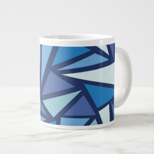 Abstraktes blaues Eis Crsytal Muster Jumbo-Tasse