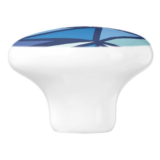 Abstraktes blaues Eis Crsytal Muster Keramikknauf (Seitenansicht)