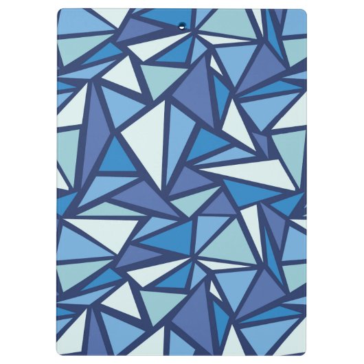 Abstraktes blaues Eis Crsytal Muster Klemmbrett (Rückseite)