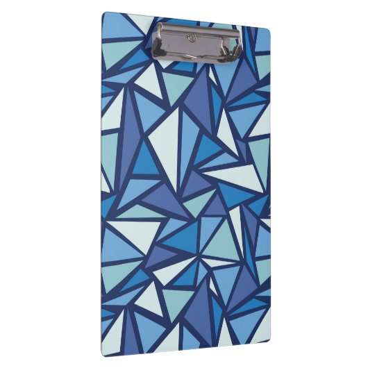 Abstraktes blaues Eis Crsytal Muster Klemmbrett (Rechts)