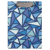 Abstraktes blaues Eis Crsytal Muster Klemmbrett (Vorderseite)