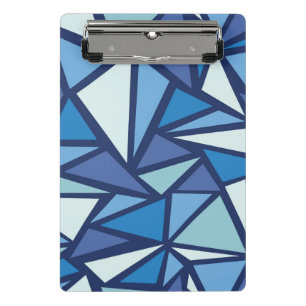 Abstraktes blaues Eis Crsytal Muster Mini Klemmbrett