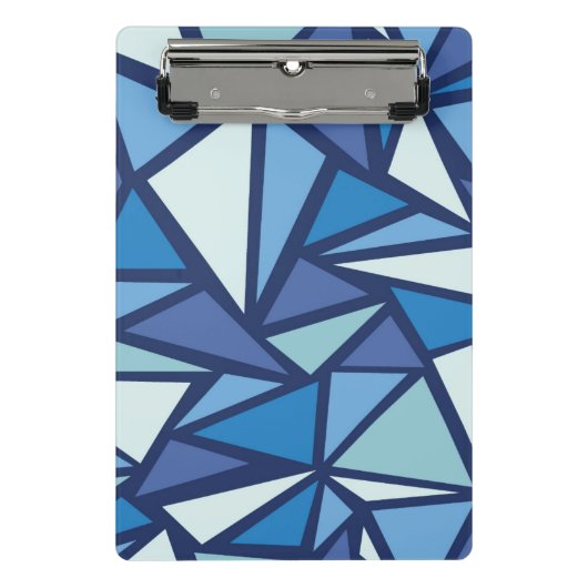 Abstraktes blaues Eis Crsytal Muster Mini Klemmbrett (Vorderseite)