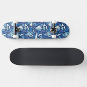 Abstraktes blaues Eis Crsytal Muster Skateboard (Horizontal)