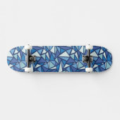 Abstraktes blaues Eis Crsytal Muster Skateboard (Horizontal)