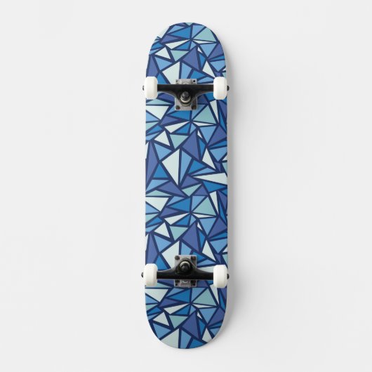 Abstraktes blaues Eis Crsytal Muster Skateboard (Vorderseite)