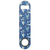 Abstraktes blaues Eis Crsytal Muster Speedflaschenöffner (Vorderseite)