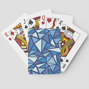 Abstraktes blaues Eis Crsytal Muster Spielkarten